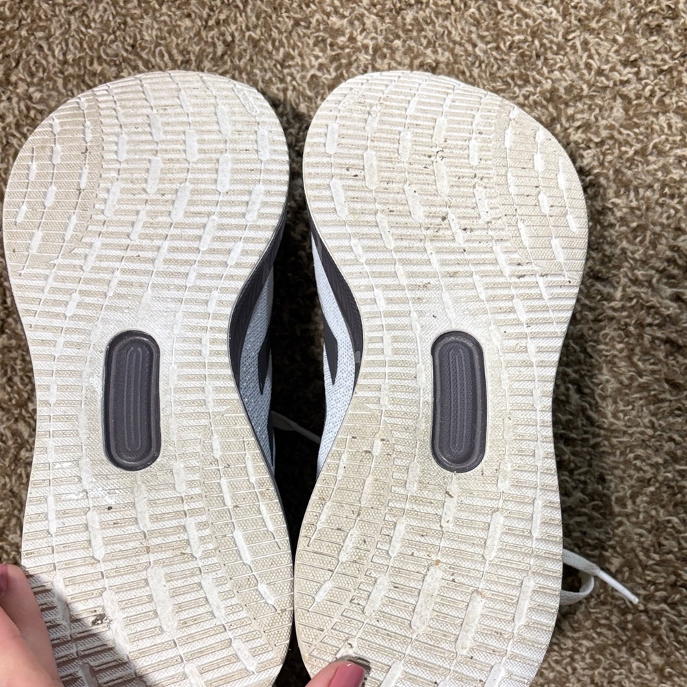 adidas White and Gray Athletic Shoes - Picture 3 of 4